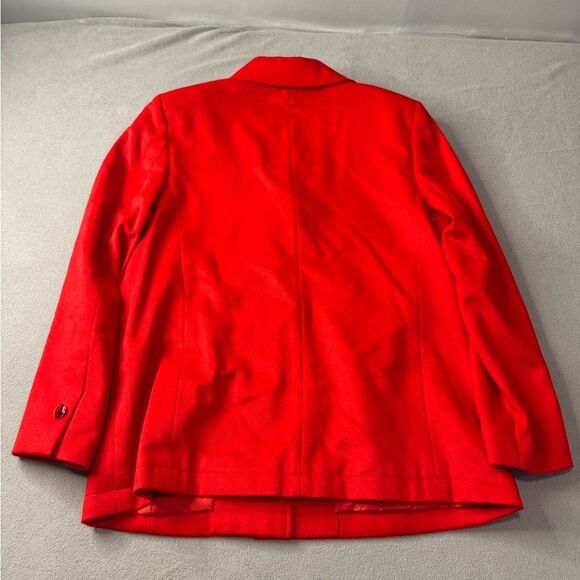 Escada Piacenza Wool Rabbit Angora Red Zip Jacket Blazer Coat Size 38 S M - Picture 2 of 16